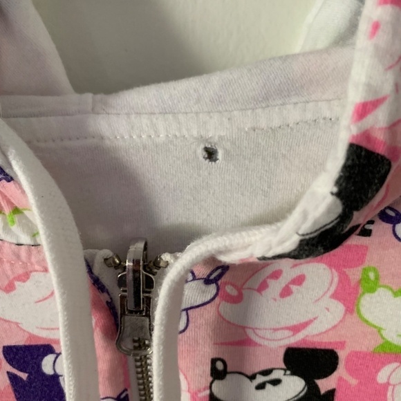 Disney Mickey Mouse Zip-up Graphic Print Reversible Hoodie in Size Small Vintage - Picture 9 of 11